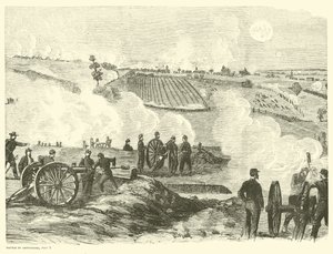 Unionsposisjon nær sentrum, slaget ved Gettysburg, 2. juli, juli 1863 av American School