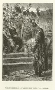 Vercingetorix overgir Gallia til Cæsar av American School