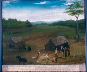 Utsikt i Elkhart County, Indiana (olje på lerret) av American School