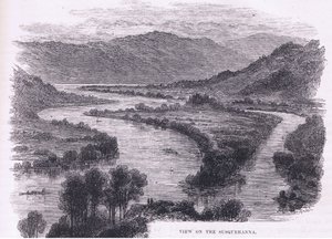 Utsikt over Susquehanna, illustrasjon fra Cassell