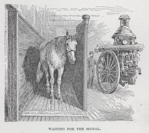 Venter på signalet (litho) av American School