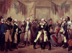 Washingtons farvel til offiserene hans på Fraunces Tavern, New York, New York, 4. desember av American School