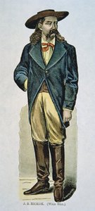 'Wild Bill' Hickok (1837-76) (fargetresnitt) av American School