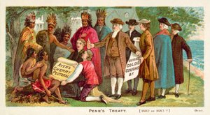 William Penns traktat med de nordamerikanske indianerne, 1682 av American School