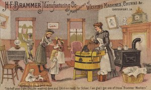 Kvinne som bruker vaskemaskin av American School
