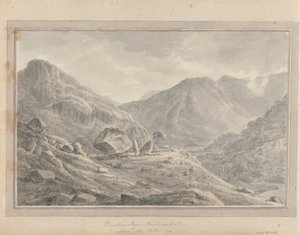 Utsikt i England, Skottland og Wales: Bowdar Stone Borrowdale, 30. august 1802 av Amos Green