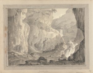 Utsikt i England, Skottland og Wales: Gordale Scar av Amos Green