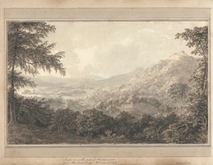 Utsikt i England, Skottland og Wales: Loughrig med en del av Windemere fra terrassen på Hill Top Cottage av Amos Green