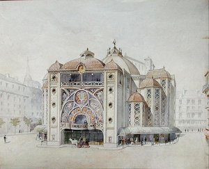 Design for et ideelt teater (akvarell på papir) av Anatole de Baudot