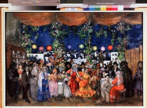 Karneval i Spania (Karneval i Spania). Maleri av Anatoly Afanasyevich Arapov (1876-1949). Olje på papp, 68,5 x 98,5 cm av Anatoli Afanasyevich Arapov