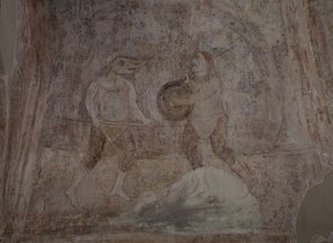 Kampscene i Hippodrom, 1000-tallet av Ancient Russian frescos