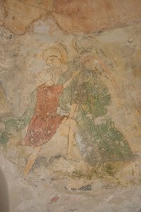 Jakob og engelen, 1100-tallet av Ancient Russian frescos