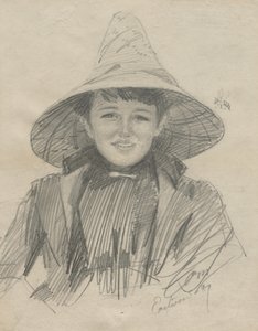 Ada Lymon Woman in a Large Hat, 1887. av Anders Leonard Zorn