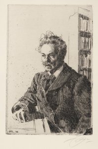 August Strindberg (1849-1912) - Zorn, Anders Leonard (1860-1920) - 1910 - Etsning - 29,8x19,8 - Privat samling av Anders Leonard Zorn