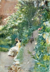 I hagen til Alhambra. 1887 av Anders Leonard Zorn