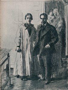 Herr og fru Atherton Curtis fra etsningen av Anders Zorn, c1880-1906, 1906 av Anders Leonard Zorn