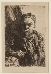 Portrett av poeten Paul Verlaine (1844-1896) - Zorn, Anders Leonard (1860-1920) - 1895 - Etsning - 23,7x16 - Privat samling av Anders Leonard Zorn