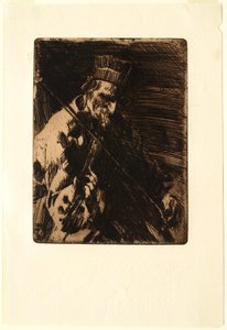 Landsbyfiolinist av Anders Leonard Zorn