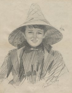 Ada Lymon (kvinne i stor hatt) av Anders Leonard Zorn