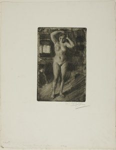 Anna gjør håret sitt av Anders Leonard Zorn
