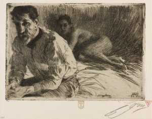 Augustus Saint Gaudens II (Saint Gaudens og hans modell) av Anders Leonard Zorn