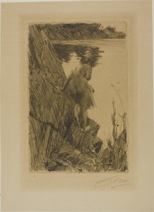 Badende (kveld) III av Anders Leonard Zorn