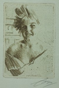Leende modell I av Anders Leonard Zorn