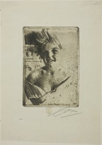 Leende modell I av Anders Leonard Zorn