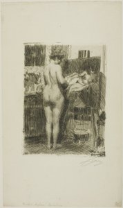Modell før bilde av Anders Leonard Zorn