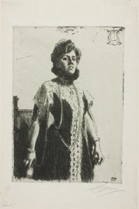 Oxenstierna (Mrs. Aurore Klintberg, née Oxenstierna, Hel lengde) av Anders Leonard Zorn