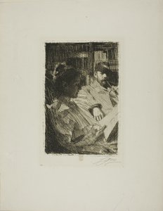 Reading (Mr. og Mrs. Ch. Deering) av Anders Leonard Zorn