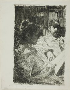 Reading (Mr. og Mrs. Ch. Deering) av Anders Leonard Zorn