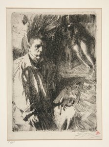Selvportrett med Model II av Anders Leonard Zorn