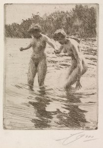 To badende av Anders Leonard Zorn