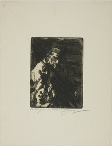 Landsbyfiolinist av Anders Leonard Zorn