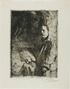 Zorn og hans modell av Anders Leonard Zorn