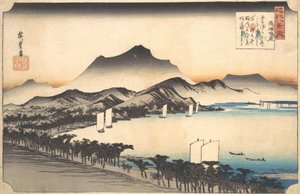 Klarvær ved Awazu, 1800-tallet. av Ando Hiroshige