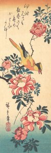 Østgrå vipstjert og rose, tidlig på 1830-tallet, tidlig på 1830-tallet. av Ando Hiroshige