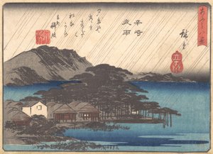 Kveldsregn ved Karasaki Pine Tree, ca. 1834-35.