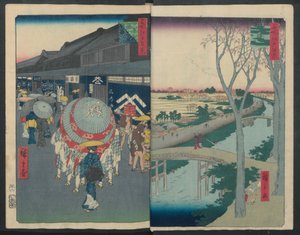 Hatsune ridebane, 1856-58., 1856-58 av Ando Hiroshige