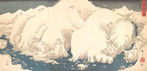 Kiso-fjellene i snø, 1857., 1857.