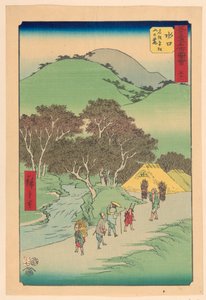 Minakuchi: Berømte furutrær ved foten av Hiramatsu (Minakuchi, ved foten av Hiramatsu Yama) grad av Ando Hiroshige