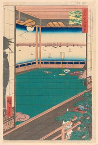 Moon Cape (Tsuki-no-misaki) Fra serien One Hundred Famous utsikt over Edo av Ando Hiroshige