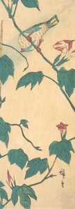 Morgen herligheter og fugl, 1840-50., 1840-50. av Ando Hiroshige