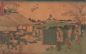 Illustrasjon av Mukojima Hiller Rock, ? 1840. , mygg. 1840. av Ando Hiroshige