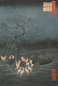 Nyttårsaften Foxfires ved Changing Tree, Oji, ca. 1857., ca. 1857.
