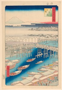 Nihonbashi, klarvær etter show (Nihonbashi, euky-bear) fra serien hundre kjente utsikter over Edo av Ando Hiroshige