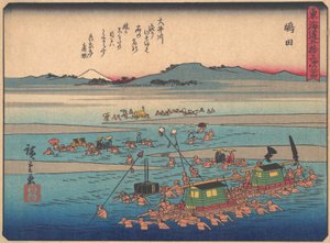 Shimada, fra serien The Fifty-three Stations of the Tokaido Road, tidlig på 1900-tallet. av Ando Hiroshige