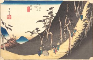 Stasjon tjueseks: Nissaka, Sayo no Nakayama, fra de femtitre stasjonene i..., ca. 1833-34. av Ando Hiroshige