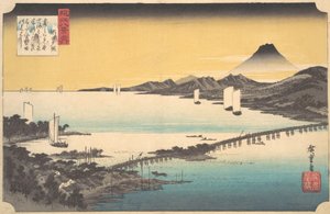 Solnedgang ved Seta, ca. 1832., ca. 1832. av Ando Hiroshige